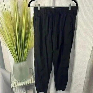 Aritzia Babaton Size Medium Day Linen Blend Pull On Drawstring Ankle Pants